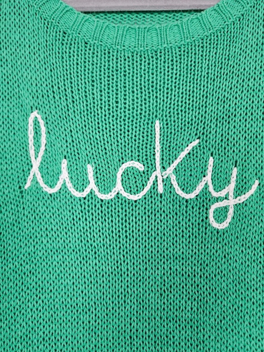 Wooden Ships Lucky Green Embroidered Sweater M/L